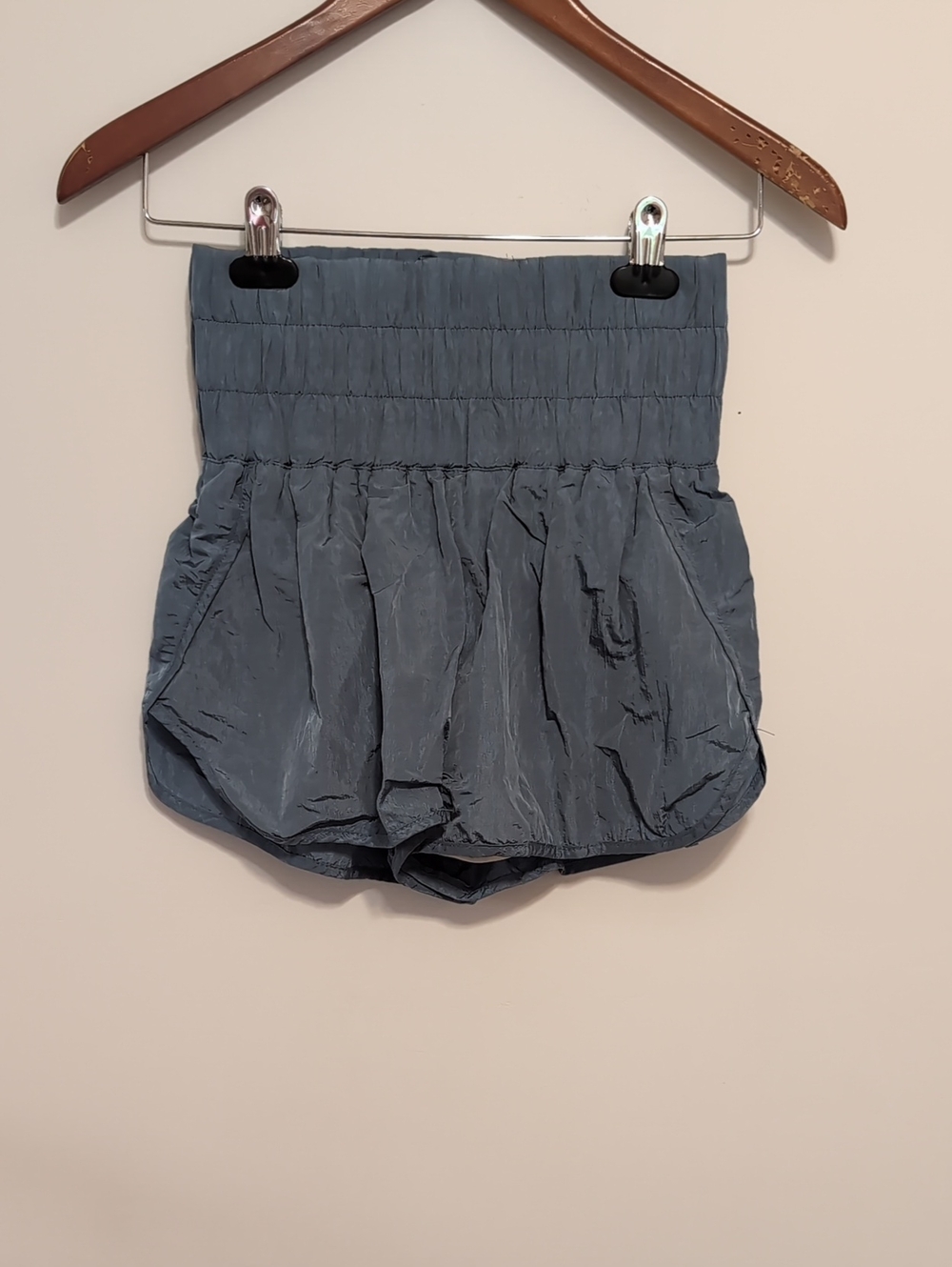 Automet Slate Blue High Rise Smock Waist Shorts Size Extra Small